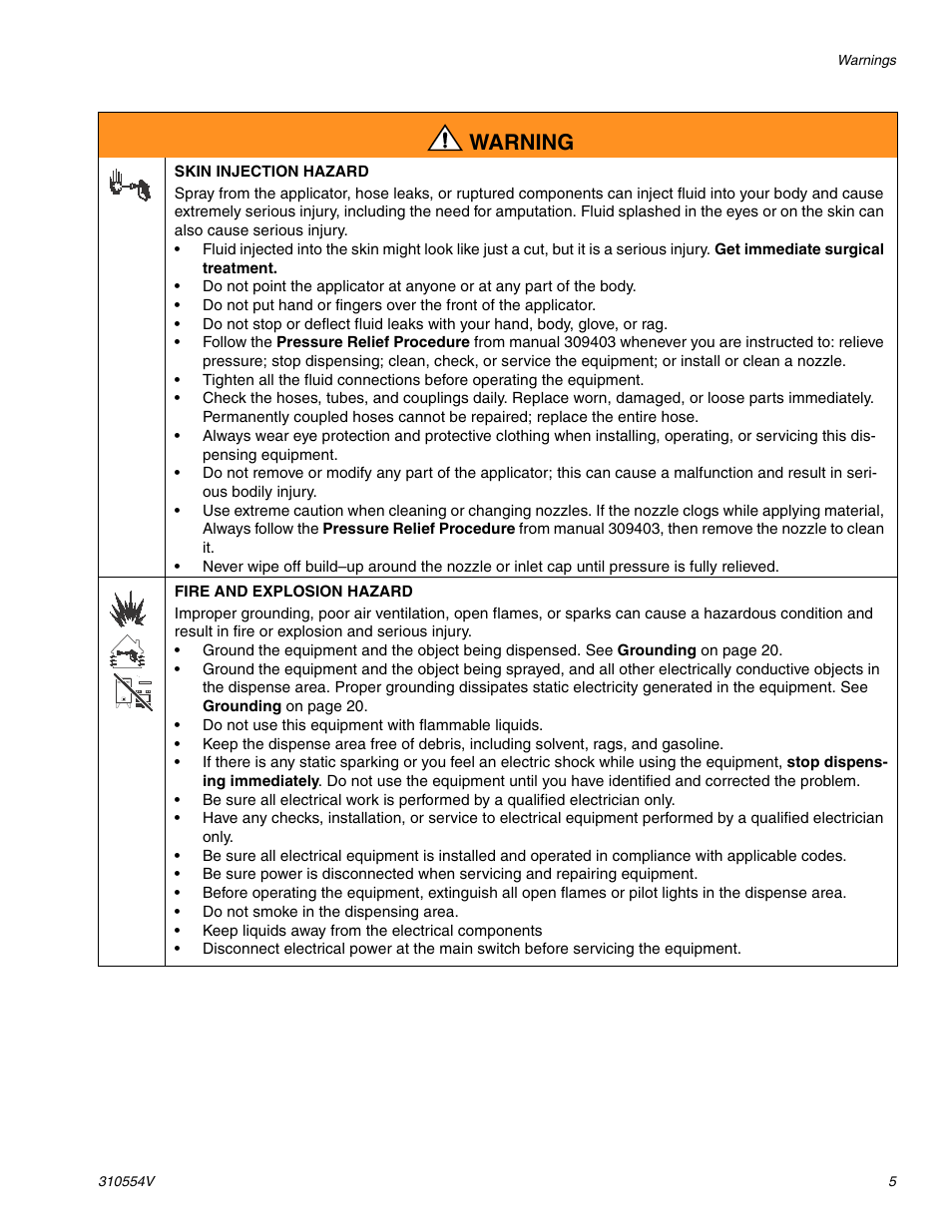 Warning | Graco PRECISIONSWIRL 310554V User Manual | Page 5 / 46