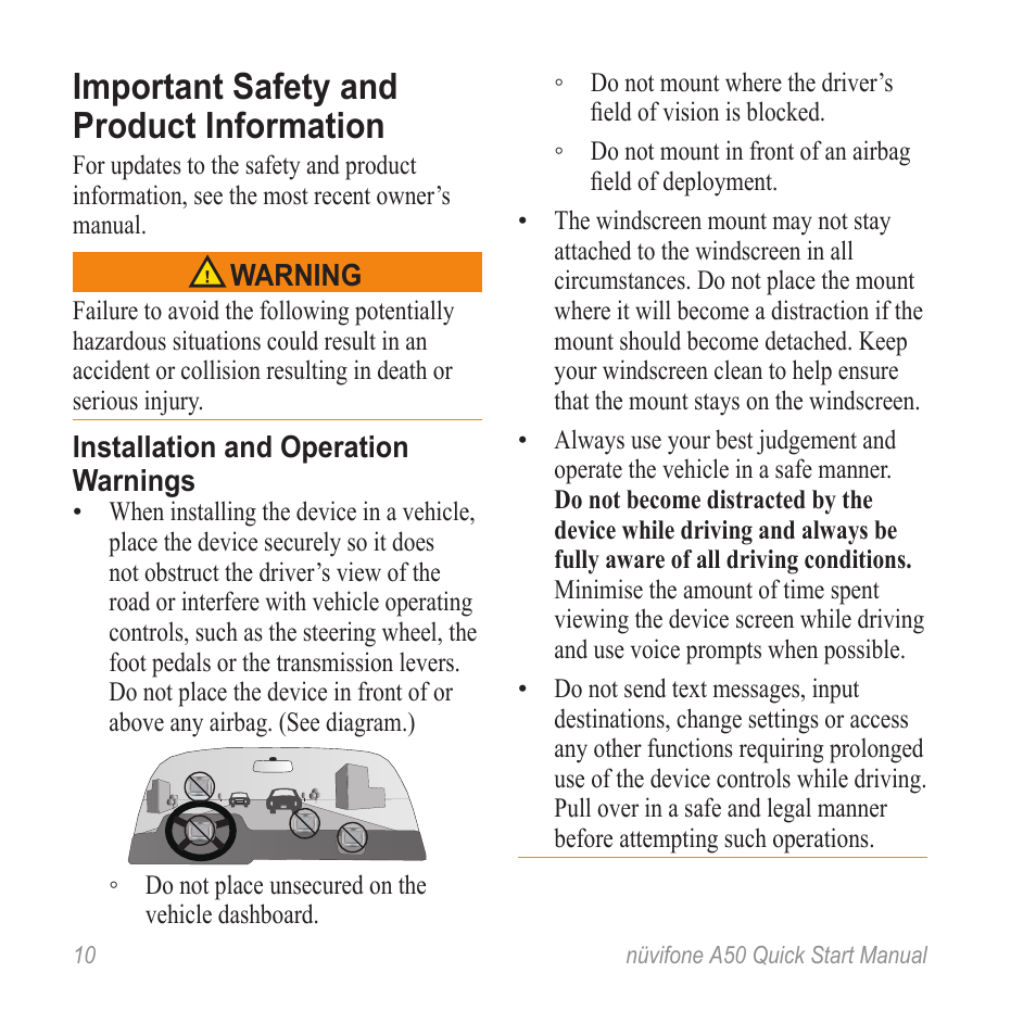 Important safety and product information | Graco NUVIFONE 50Q User Manual | Page 10 / 20