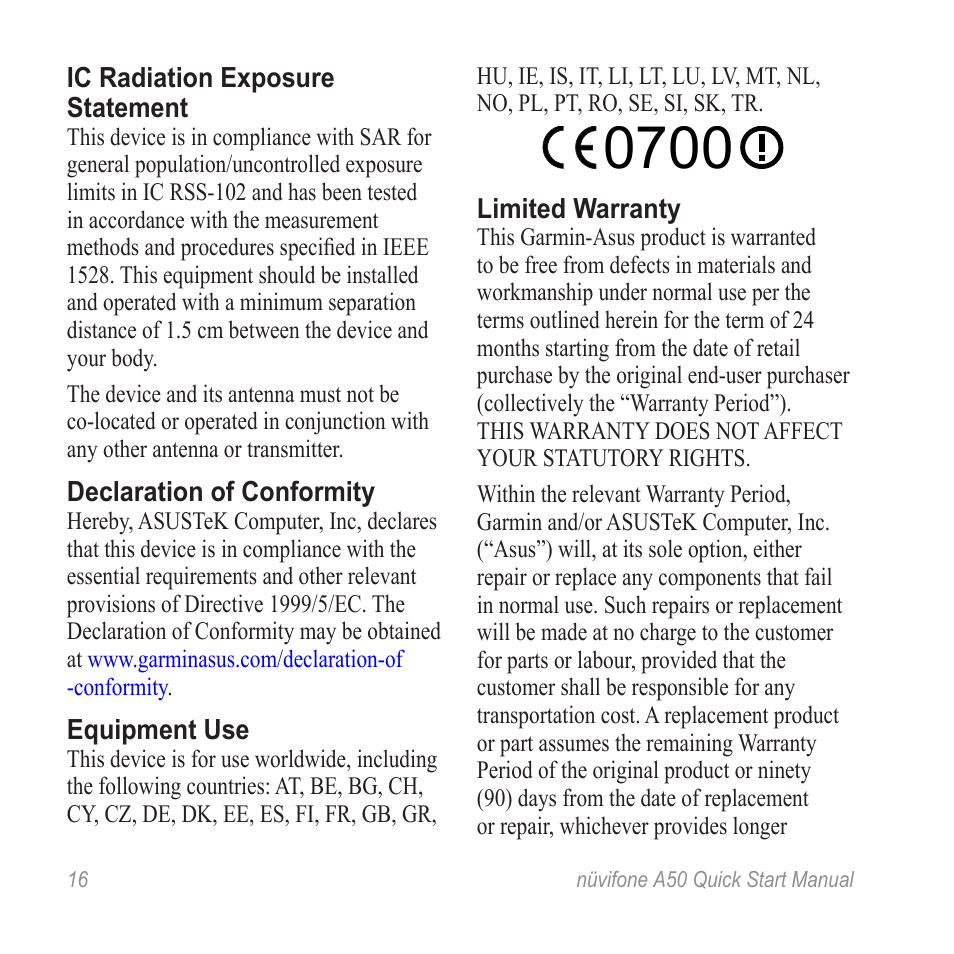 Graco NUVIFONE 50Q User Manual | Page 16 / 20