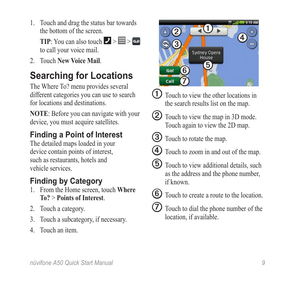 Searching for locations | Graco NUVIFONE 50Q User Manual | Page 9 / 20