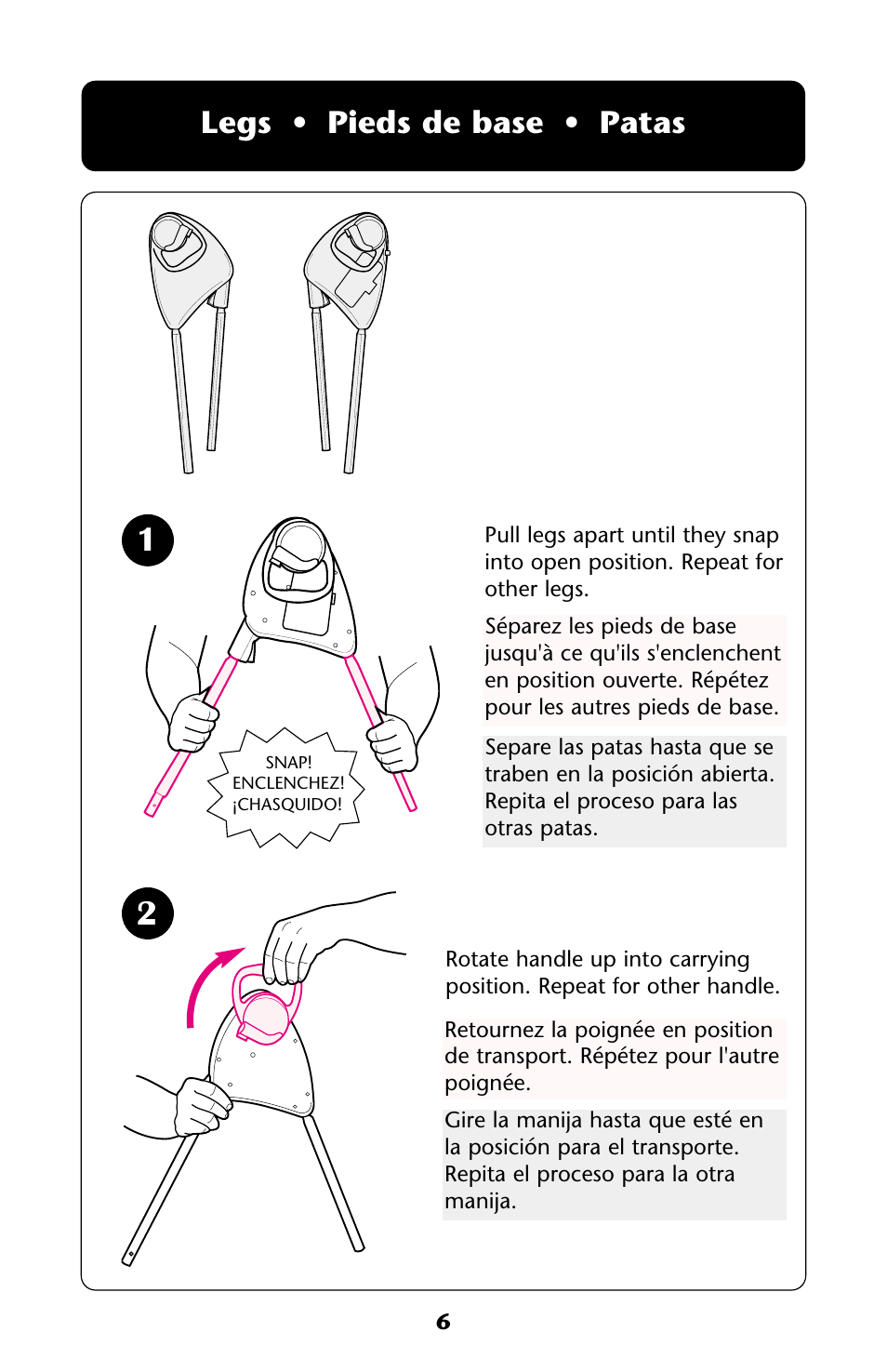 Legs • pieds de base • patas | Graco ISPS013AC User Manual | Page 6 / 40