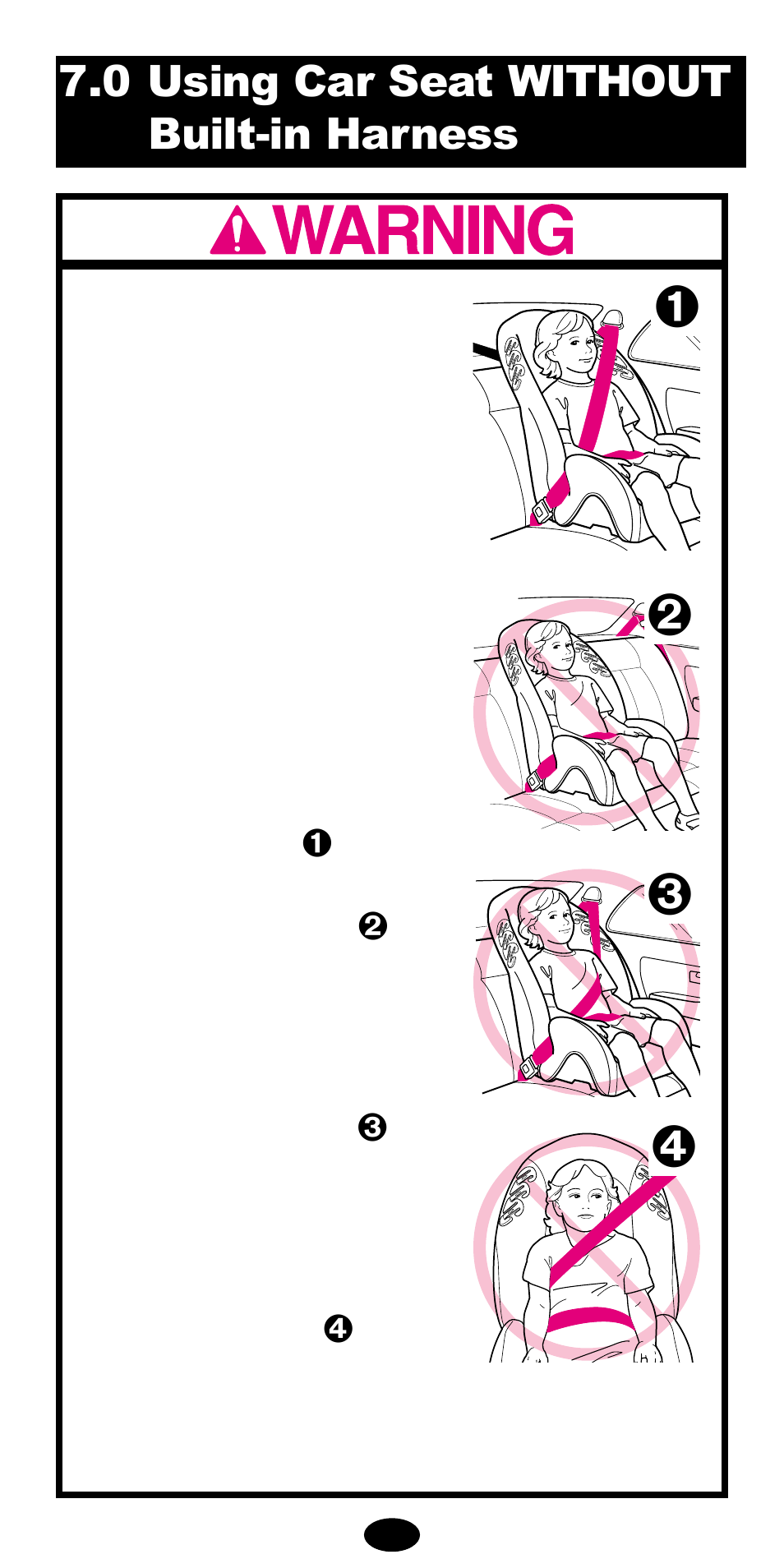 0 using car seat without built-in harness | Graco Car Seat/Booster User Manual | Page 28 / 76