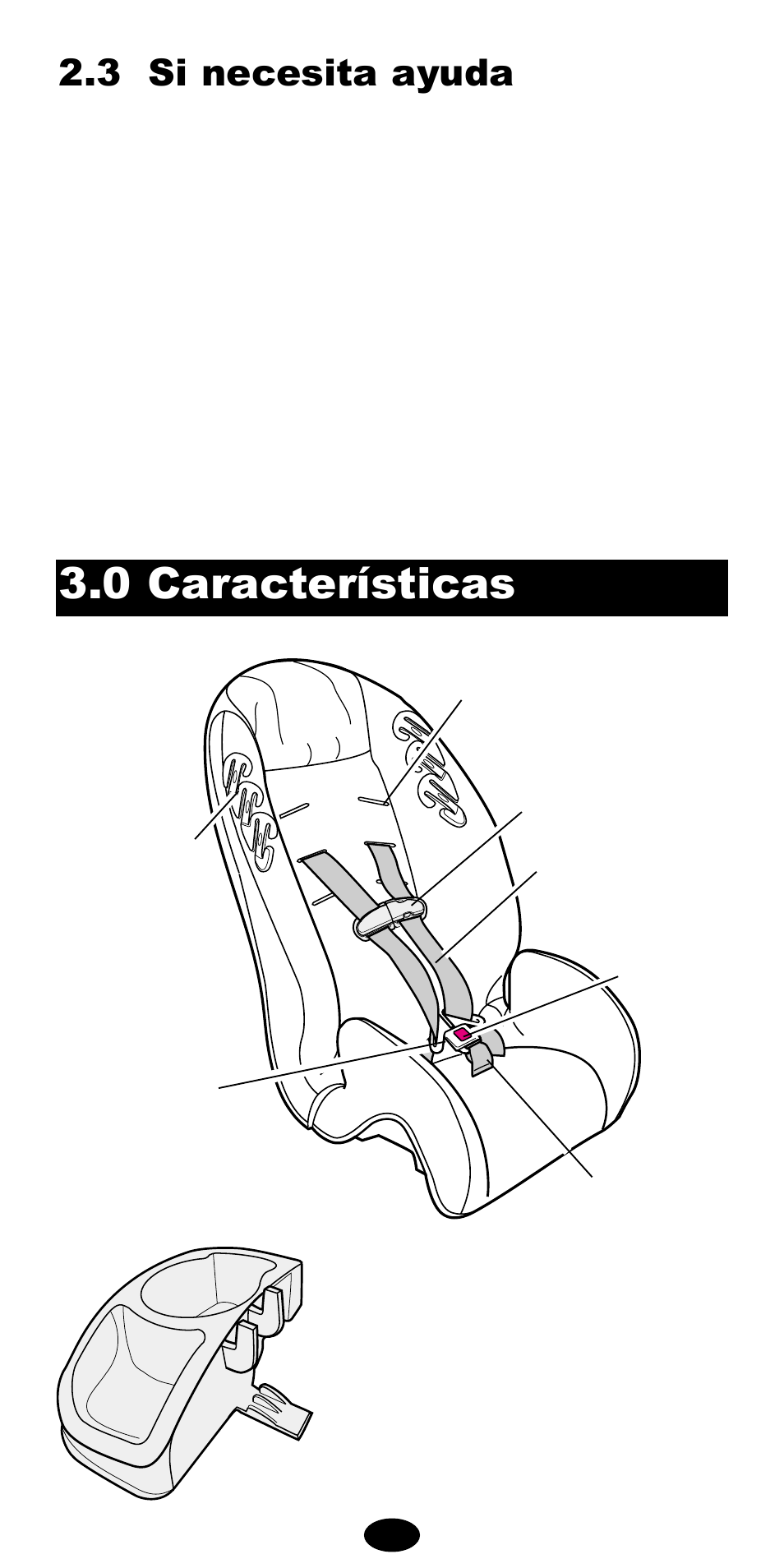 0 características, 3 si necesita ayuda | Graco Car Seat/Booster User Manual | Page 43 / 76