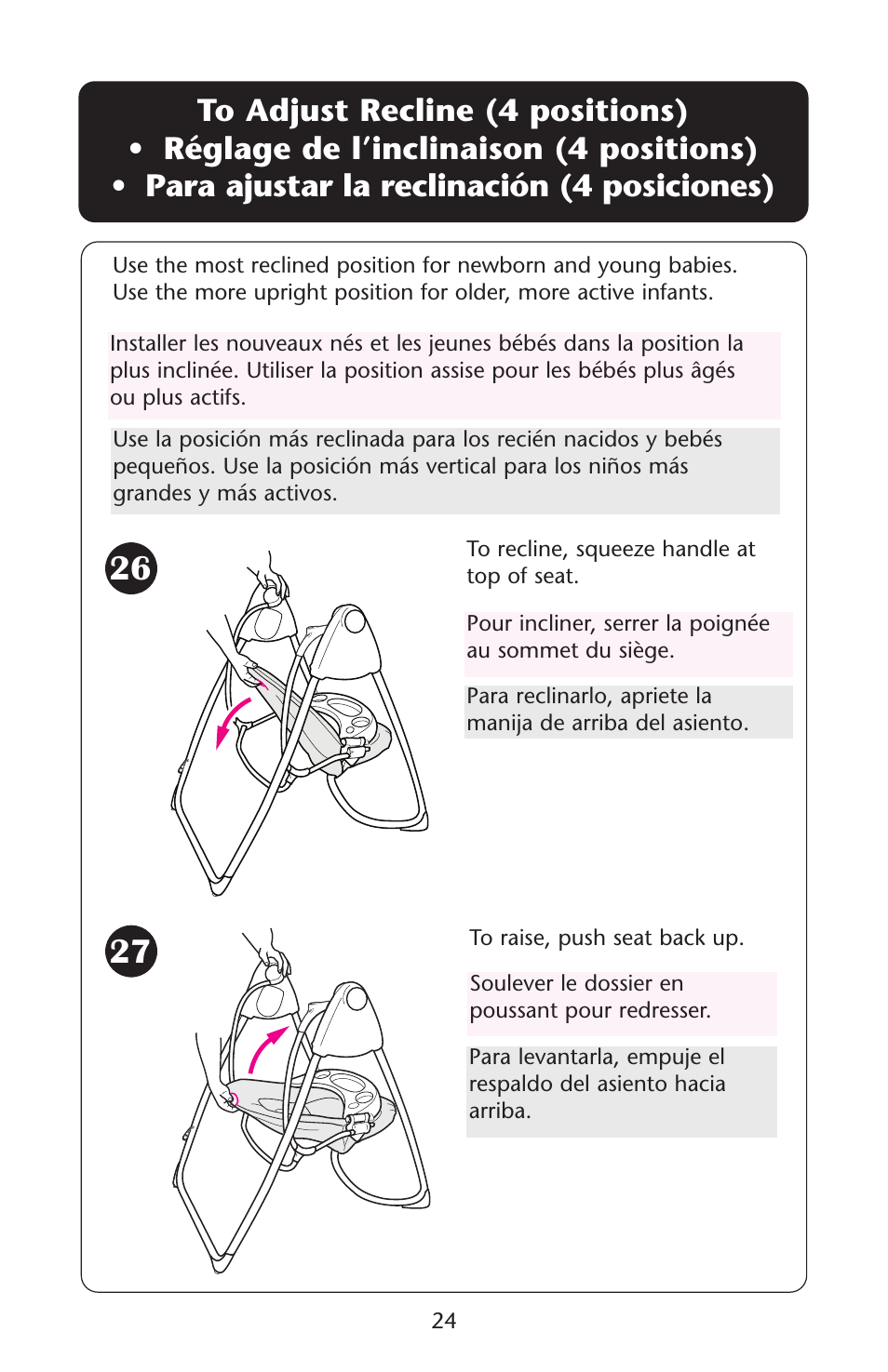 Graco Lovin' Hug 1757814 User Manual | Page 24 / 48