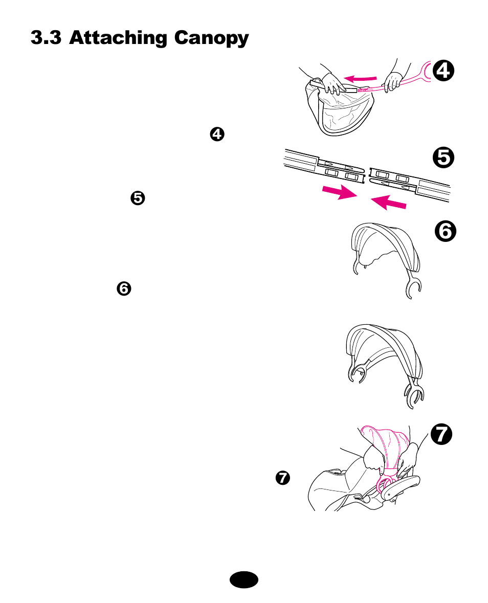 3 attaching canopy | Graco ISPA063AA User Manual | Page 43 / 112
