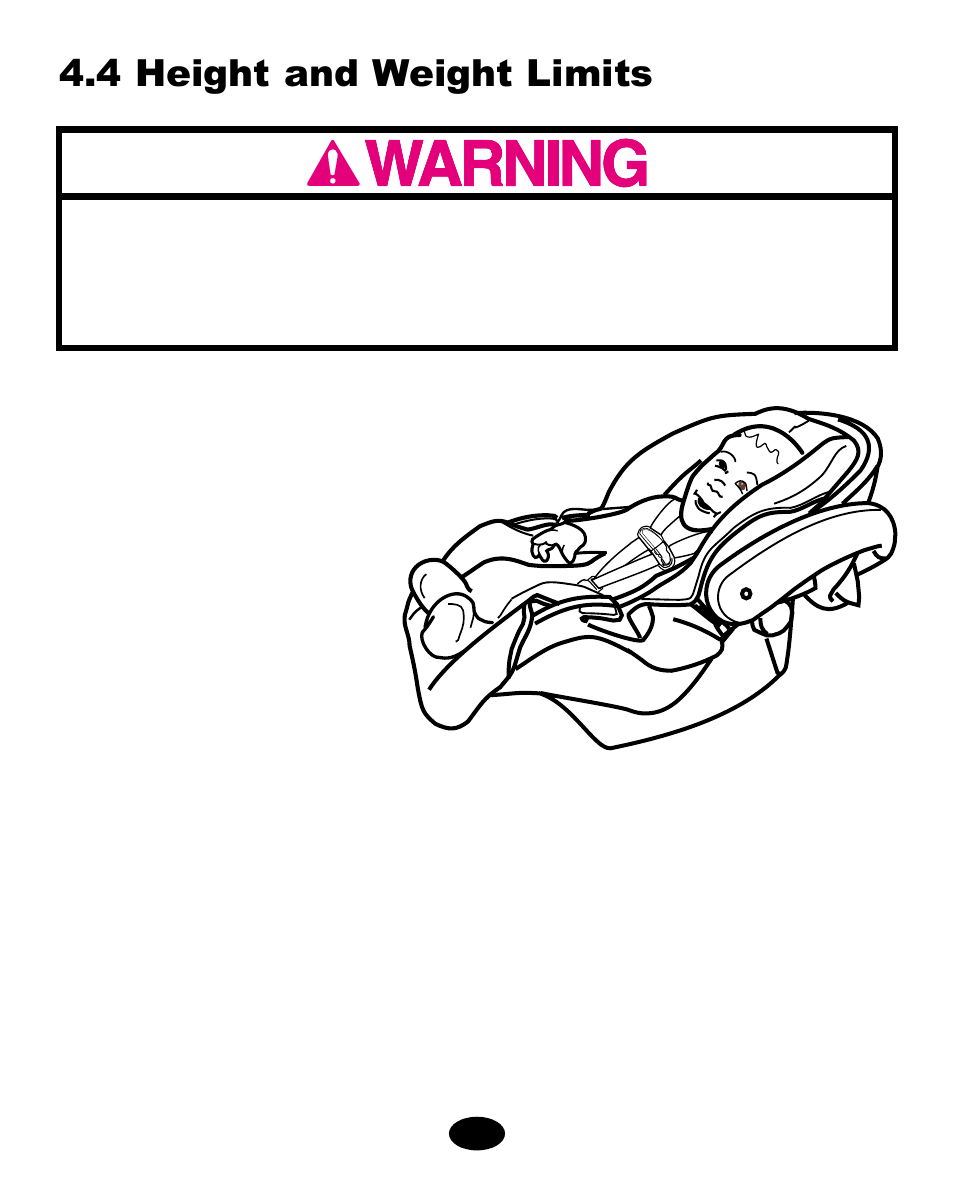 4 height and weight limits | Graco ISPA063AA User Manual | Page 49 / 112