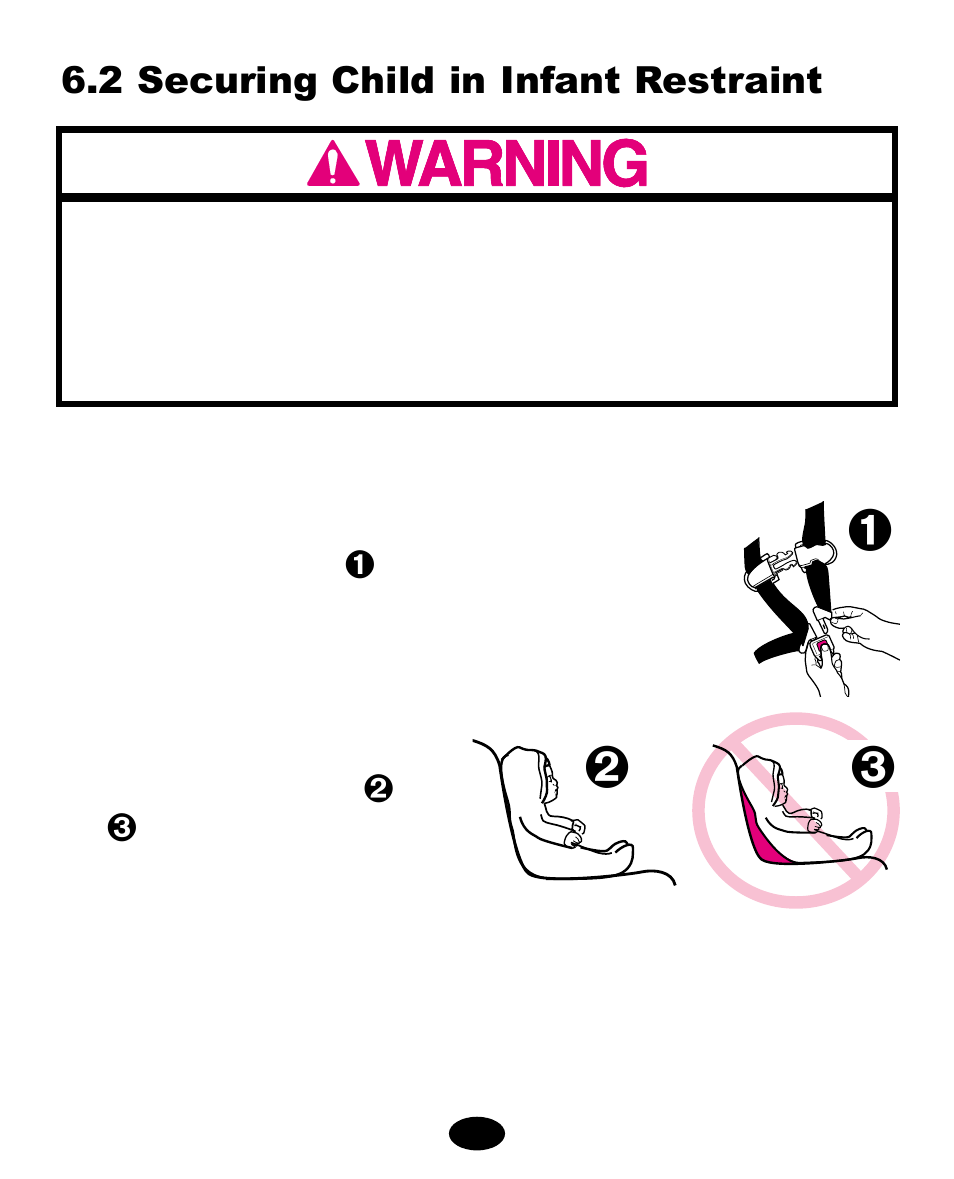 2 securing child in infant restraint | Graco ISPA063AA User Manual | Page 58 / 112
