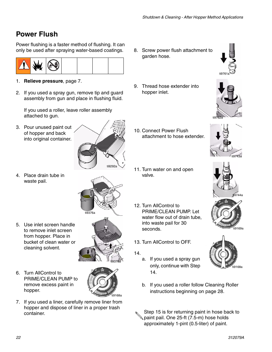 Power flush | Graco MAGNUM 261800 User Manual | Page 22 / 36