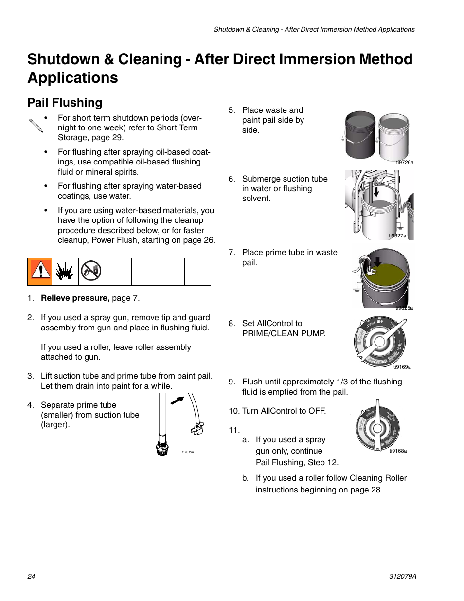 Pail flushing | Graco MAGNUM 261800 User Manual | Page 24 / 36