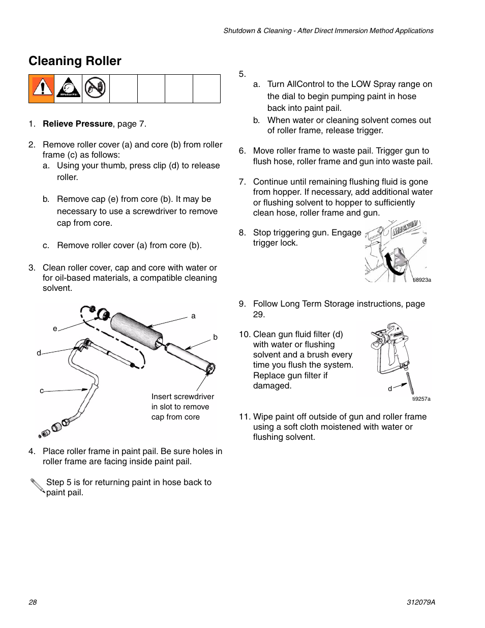 Cleaning roller | Graco MAGNUM 261800 User Manual | Page 28 / 36