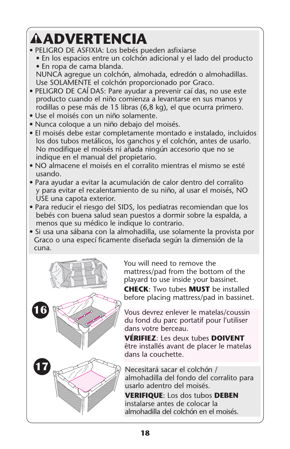Advertencia | Graco ISPP072AC User Manual | Page 18 / 28
