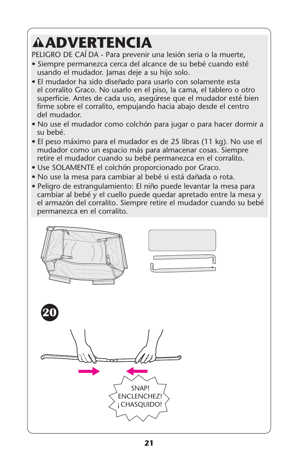 Advertencia | Graco ISPP072AC User Manual | Page 21 / 28