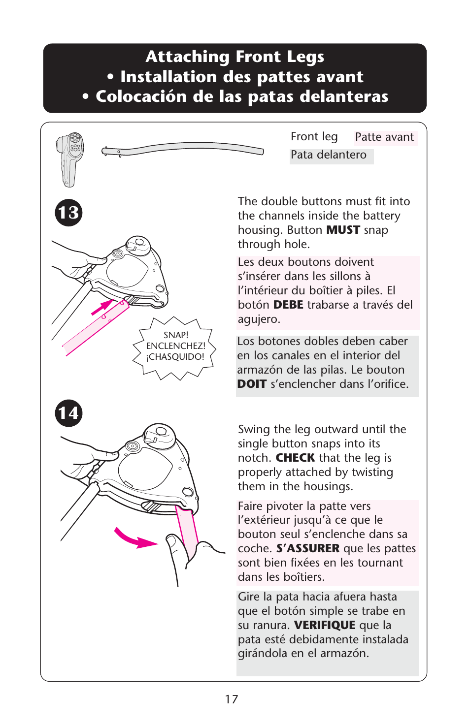 Graco Swing n' Bounce User Manual | Page 17 / 52