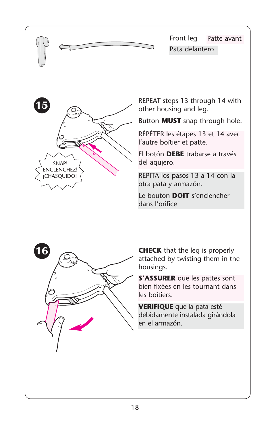 Graco Swing n' Bounce User Manual | Page 18 / 52