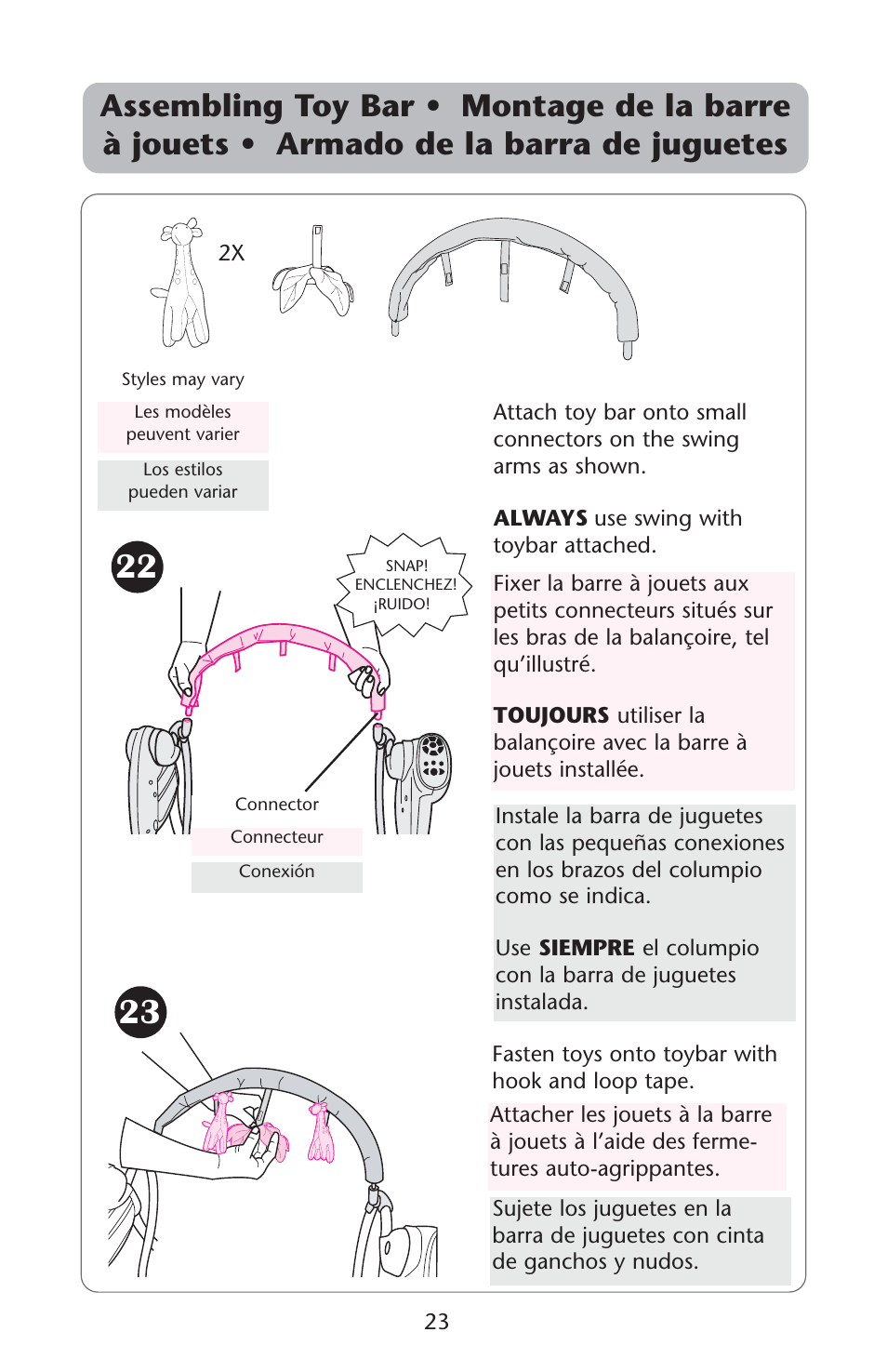 Graco Swing n' Bounce User Manual | Page 23 / 52