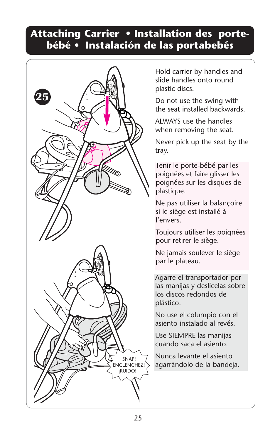 Graco Swing n' Bounce User Manual | Page 25 / 52