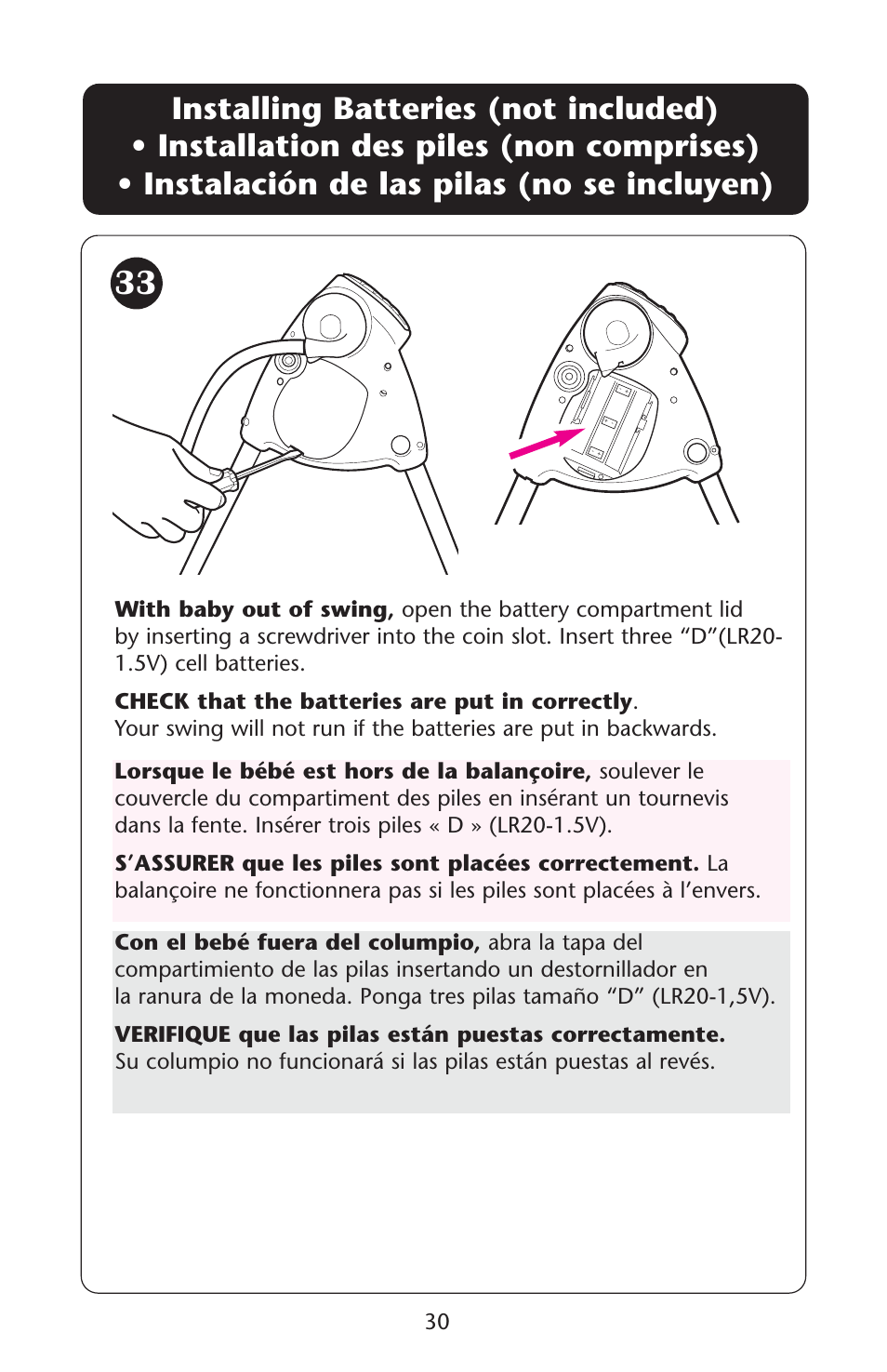 Graco Swing n' Bounce User Manual | Page 30 / 52