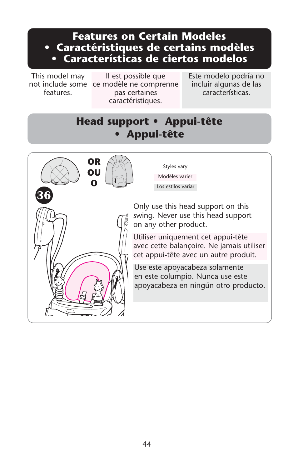 Graco Swing n' Bounce User Manual | Page 44 / 52