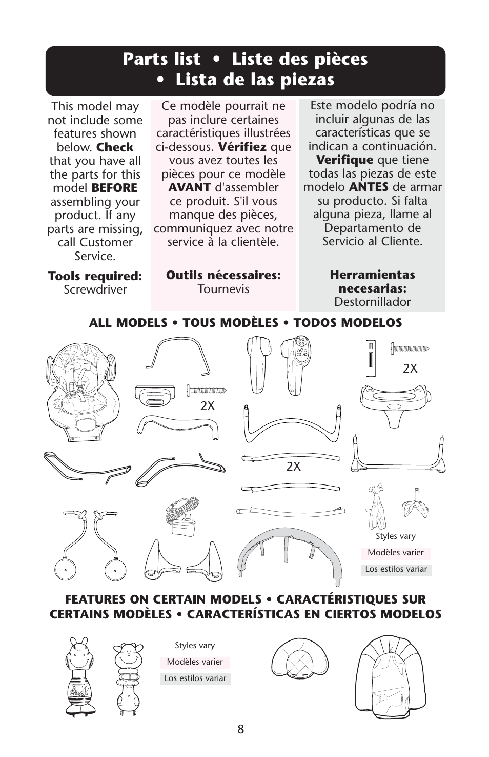 Graco Swing n' Bounce User Manual | Page 8 / 52