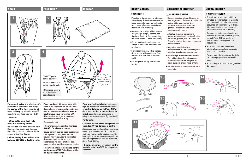 Setup assembler instalar | Graco 9757 User Manual | Page 19 / 24