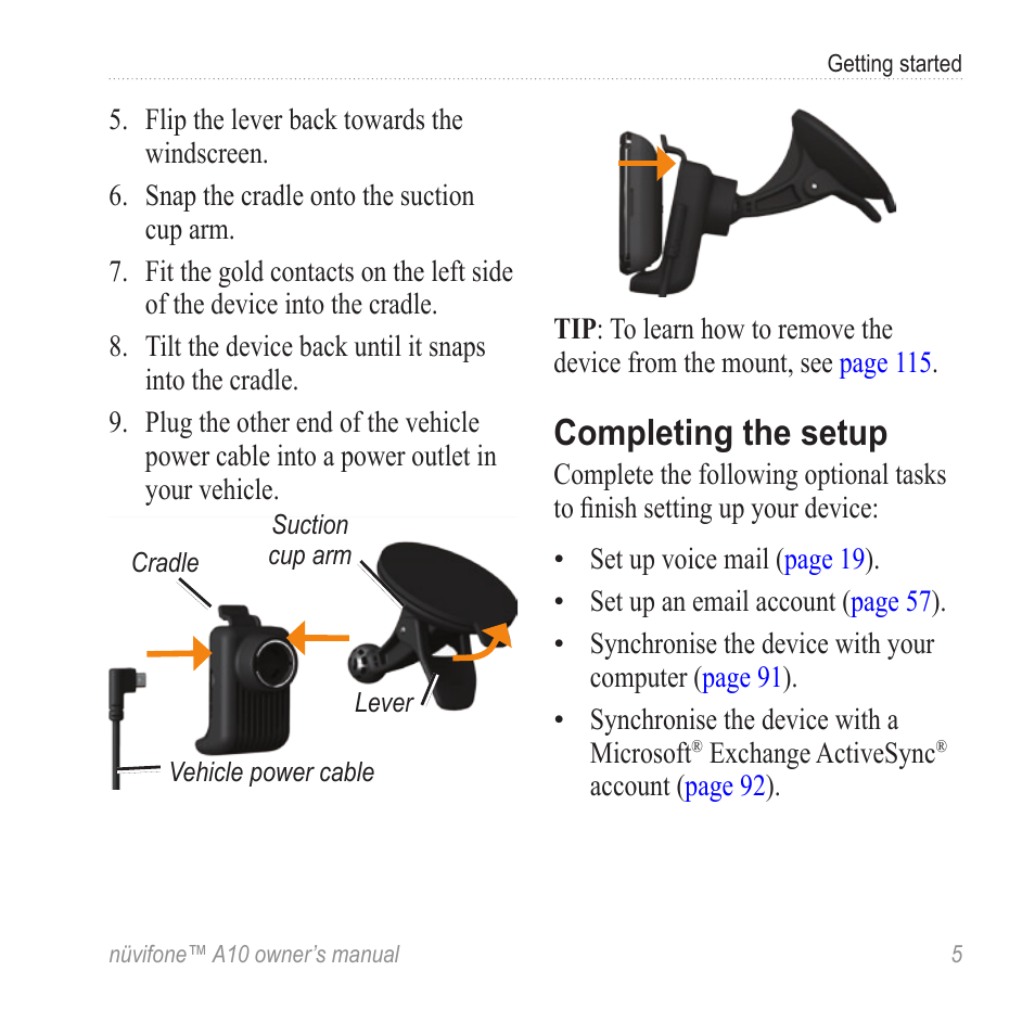 Completing the setup | Graco NUVIFONE A10 User Manual | Page 13 / 136