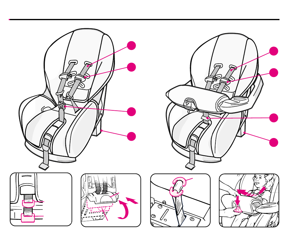 Point models, Overhead shield models, Operations and adjustments | Graco COMFORTSPORT ISPC054BA User Manual | Page 21 / 84