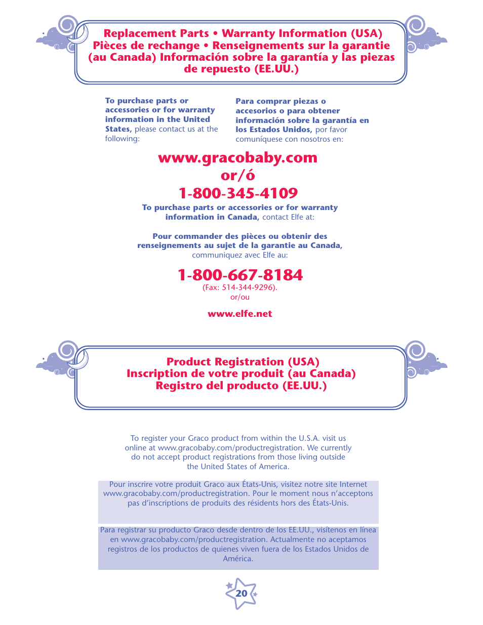 De repuesto (ee.uu.), Www.gracobaby.com, Or/6 | Graco 1759162 User Manual | Page 20 / 20