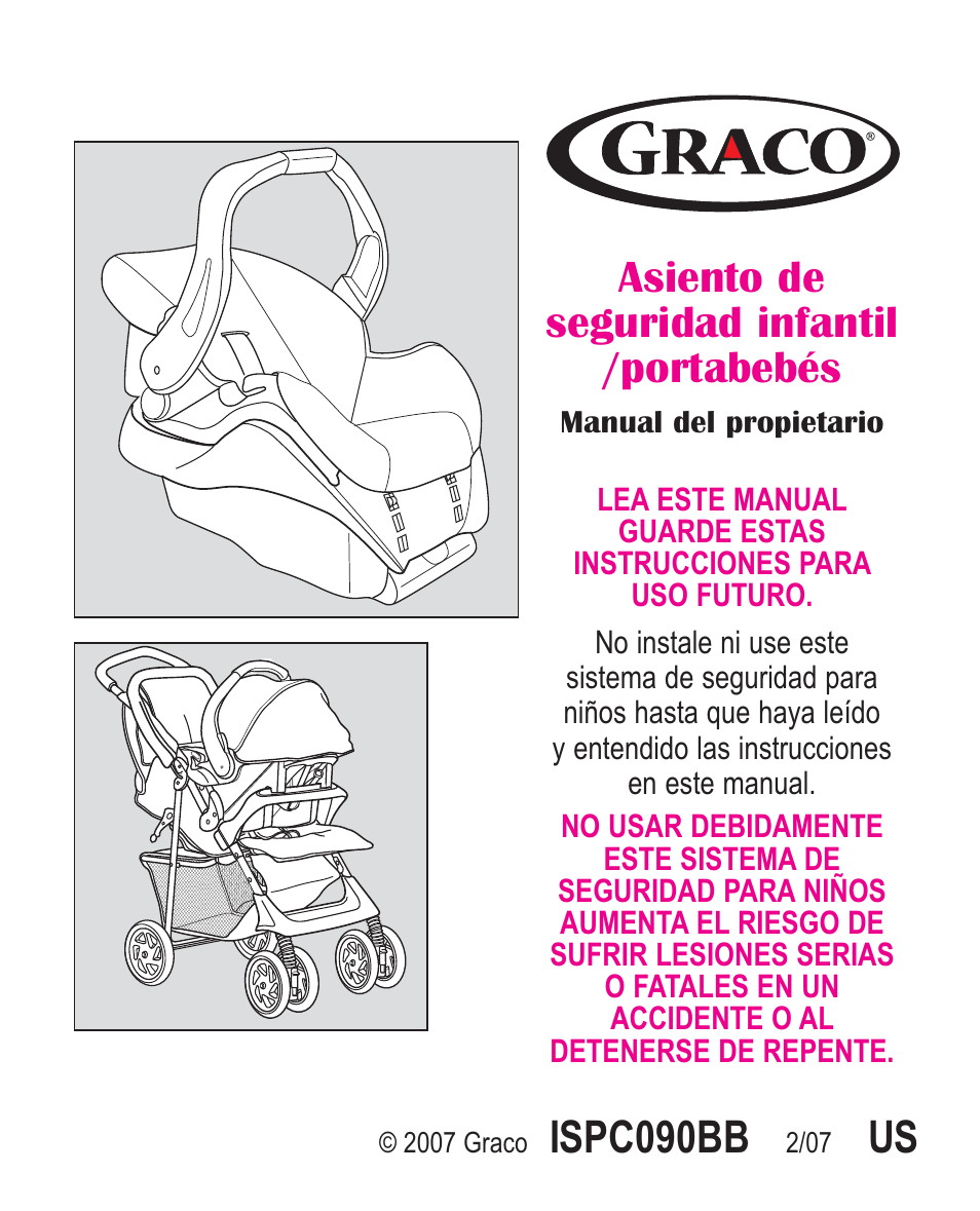 Ispc090bb, Us asiento de seguridad infantil /portabebés | Graco 1760818 User Manual | Page 73 / 112