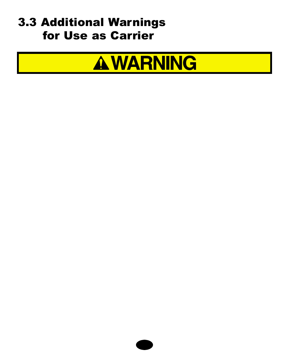 3 additional warnings for use as carrier | Graco 8444 User Manual | Page 14 / 78