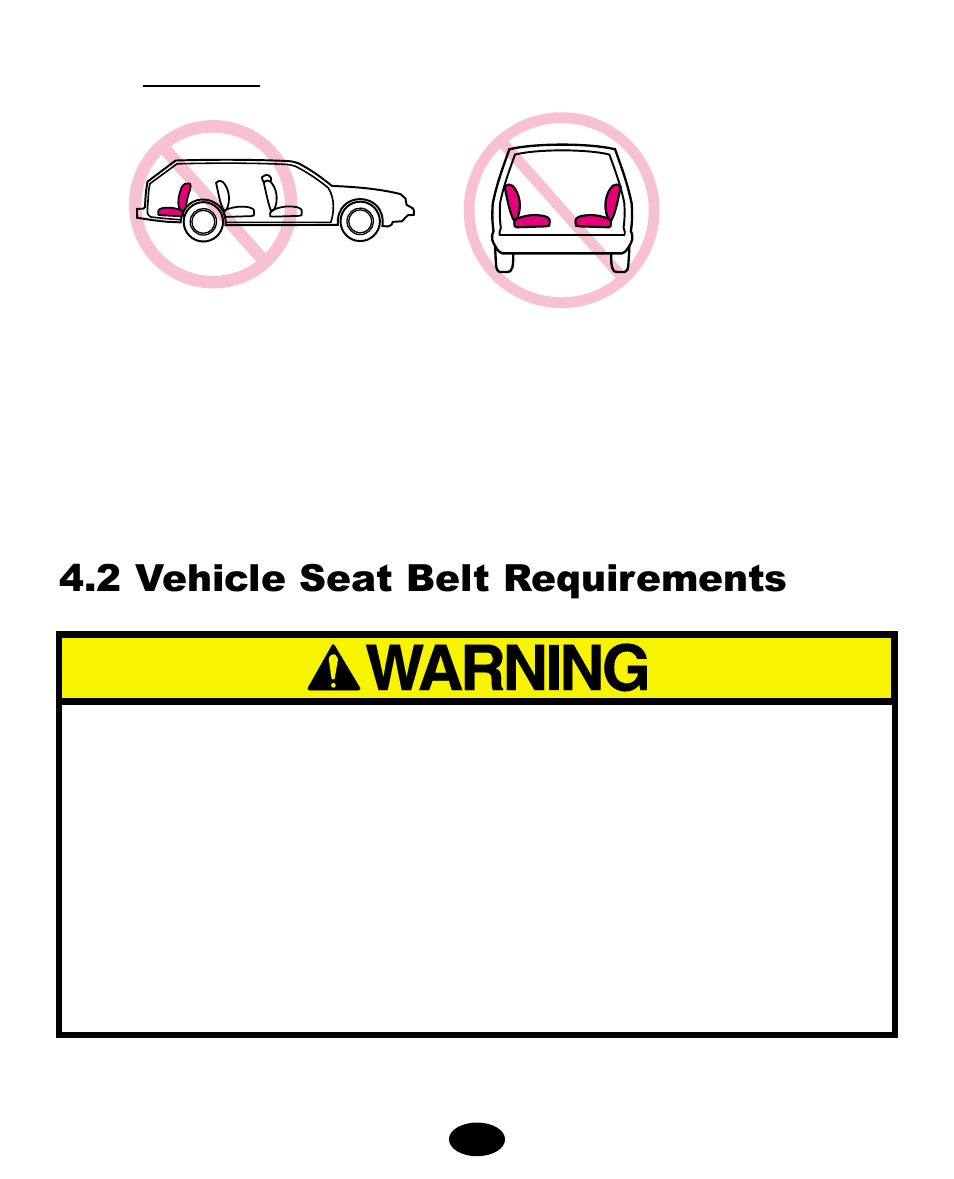 2 vehicle seat belt requirements | Graco 8444 User Manual | Page 17 / 78