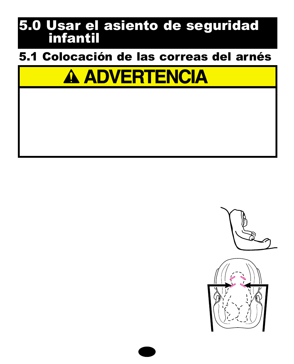 0 usar el asiento de seguridad infantil | Graco 8444 User Manual | Page 61 / 78