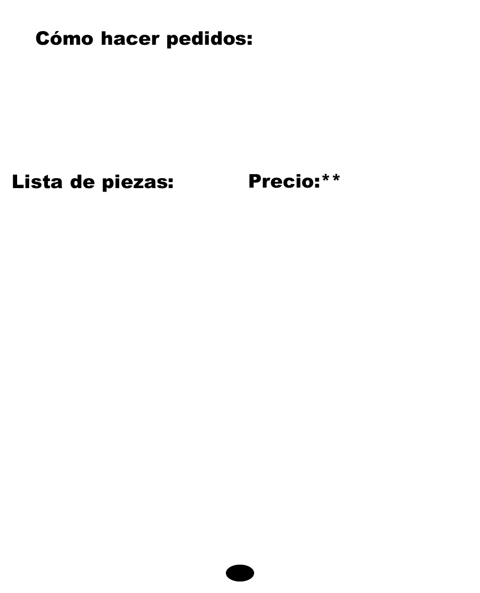 Si necesita ayuda, Cómo hacer pedidos, Lista de piezas | Precio | Graco 8444 User Manual | Page 77 / 78