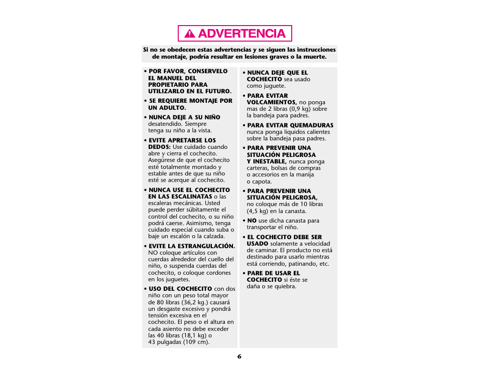 Graco ISPA109AB User Manual | Page 6 / 44