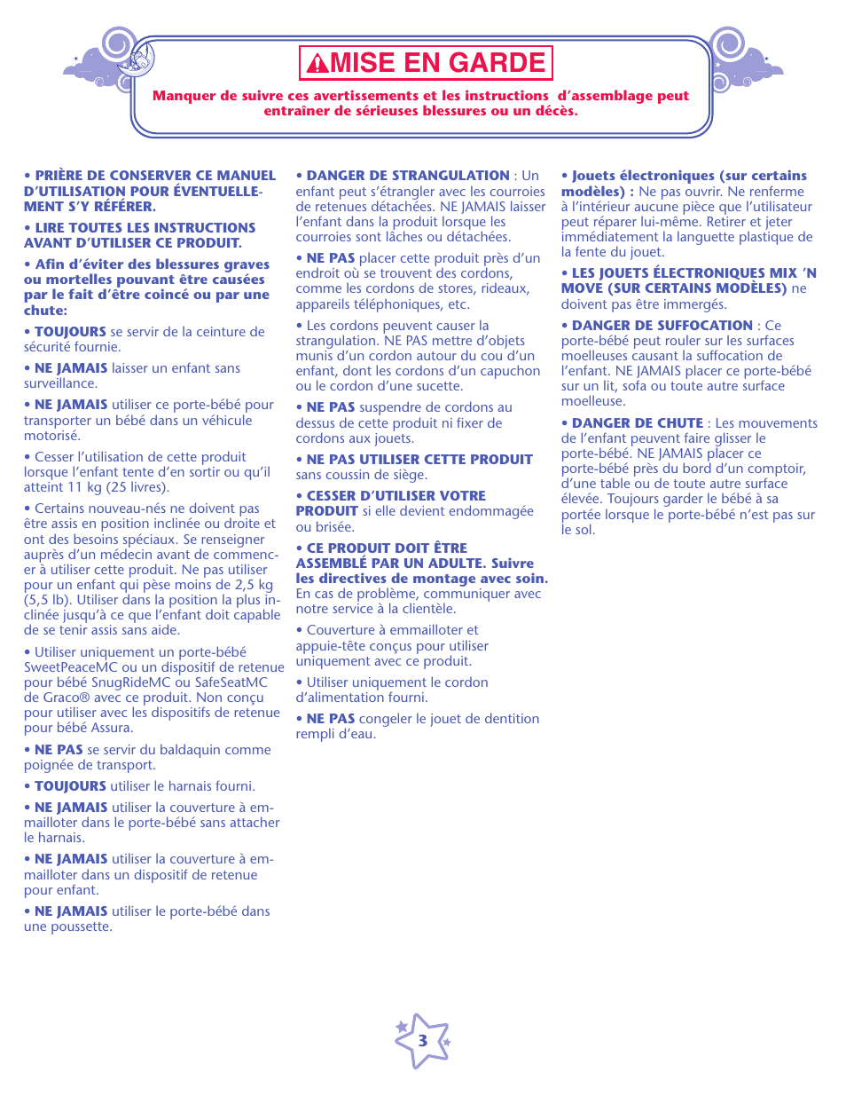 Mise en garde | Graco ISPS057AC User Manual | Page 3 / 20