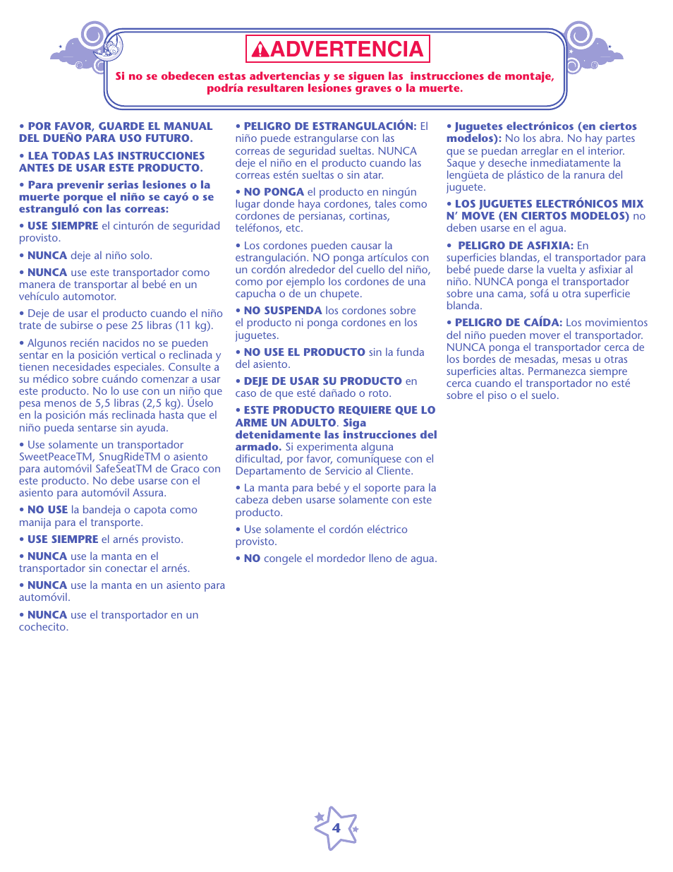 Advertencia | Graco ISPS057AC User Manual | Page 4 / 20