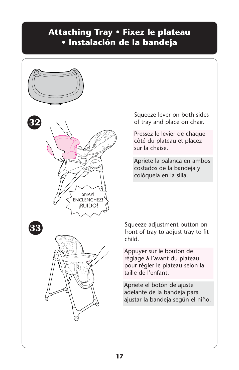 Graco Meal Time ISPH016AD User Manual | Page 17 / 28