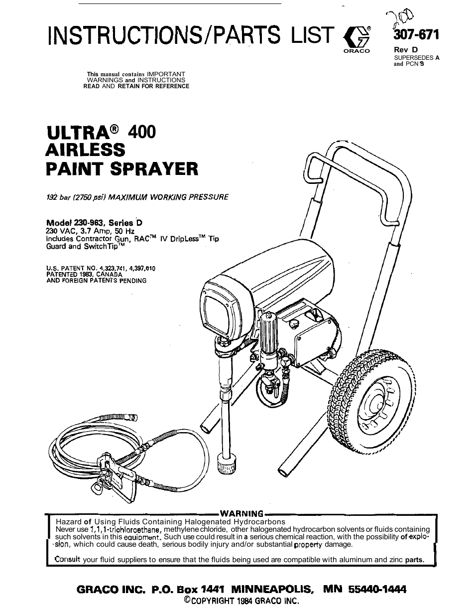 Graco ULTRA AIRLESS 230-963 User Manual | 37 pages