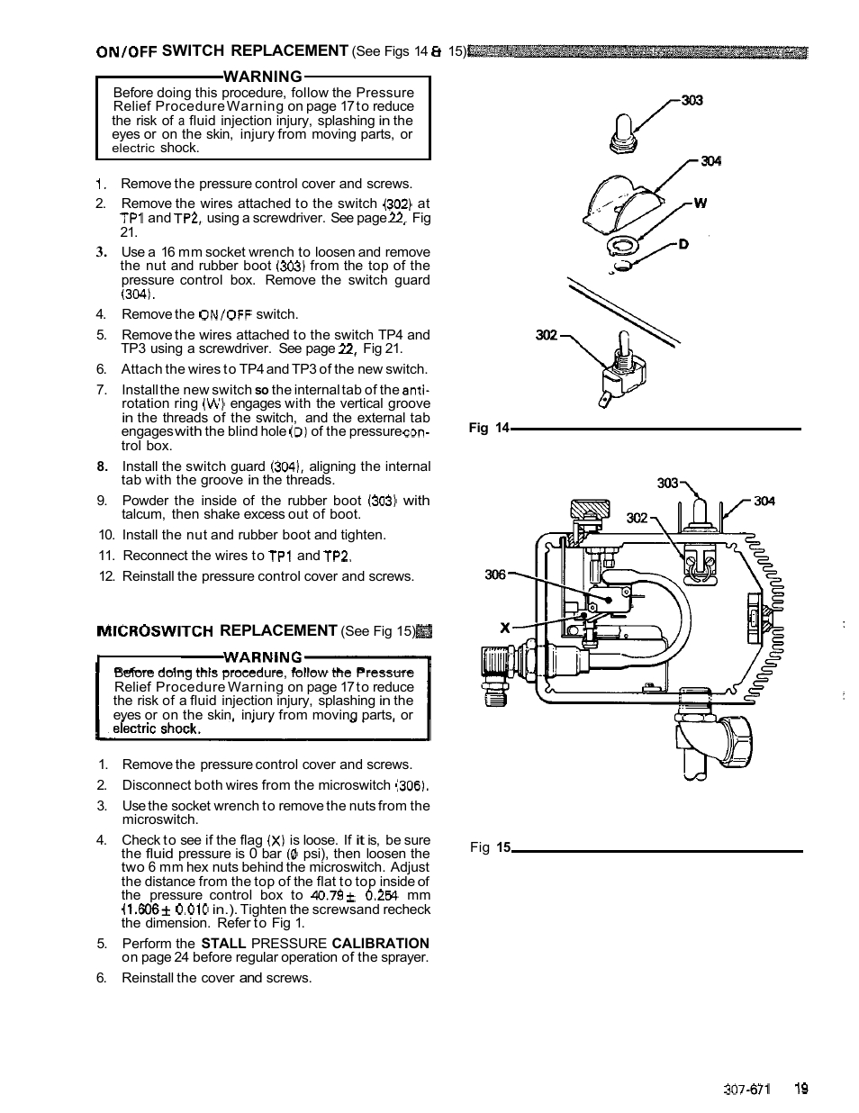 Switch replacement, Microswitch replacement | Graco ULTRA AIRLESS 230-963 User Manual | Page 20 / 37