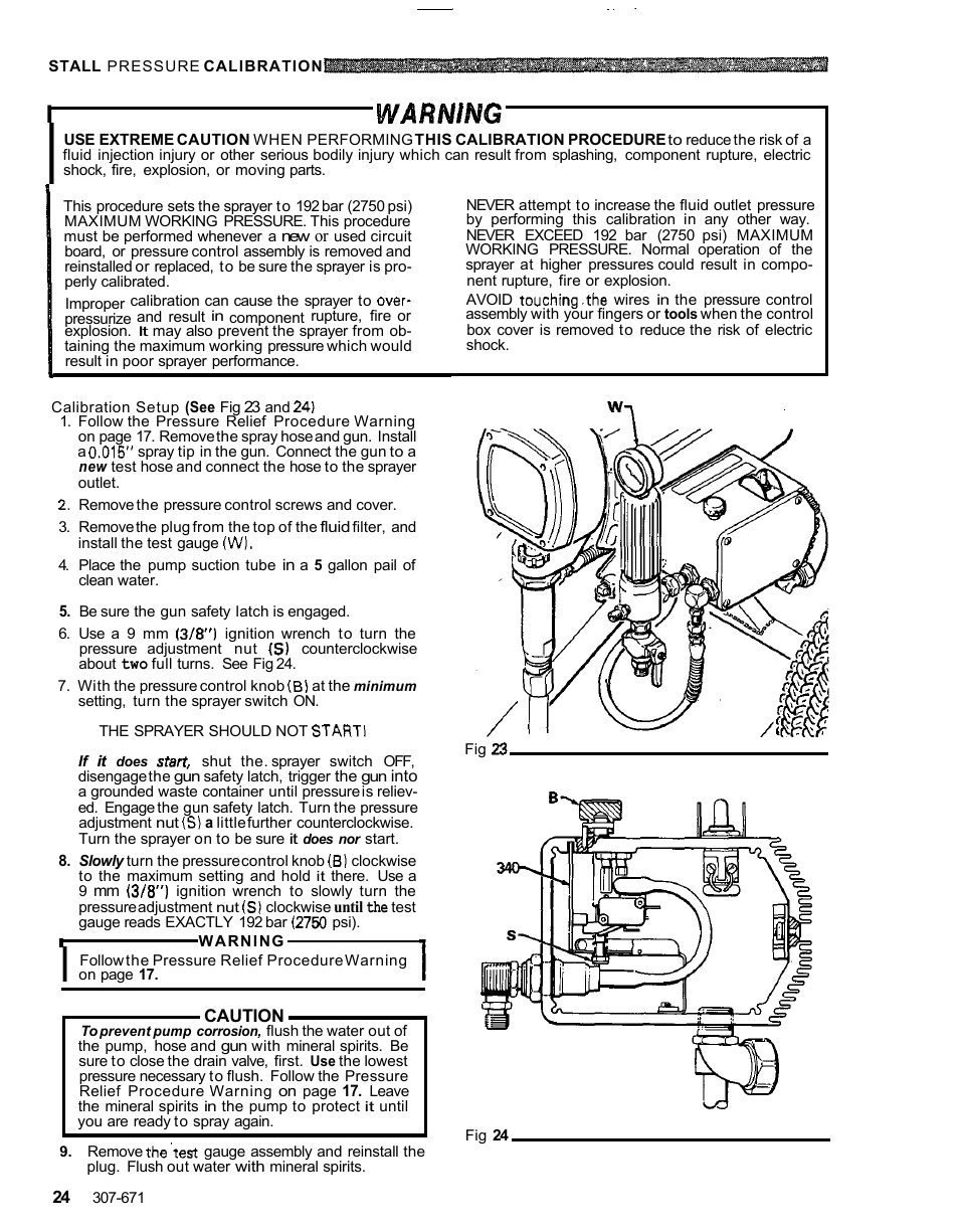 Stall pressure calibration | Graco ULTRA AIRLESS 230-963 User Manual | Page 25 / 37