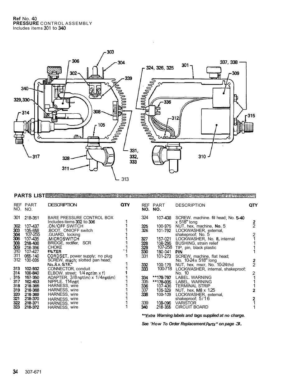 Pressure control, Separate parts | Graco ULTRA AIRLESS 230-963 User Manual | Page 35 / 37