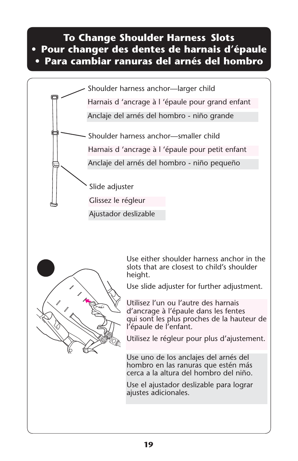 4o s s | Graco Quattro Tour PD120916A User Manual | Page 19 / 128