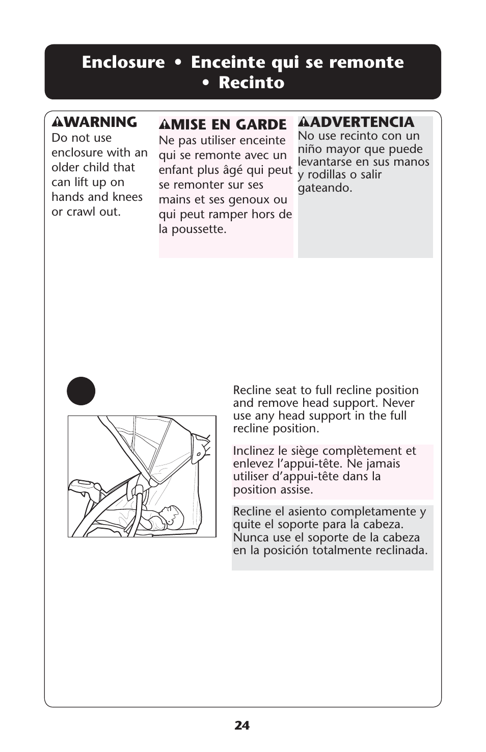 Nclosure s | Graco Quattro Tour PD120916A User Manual | Page 24 / 128