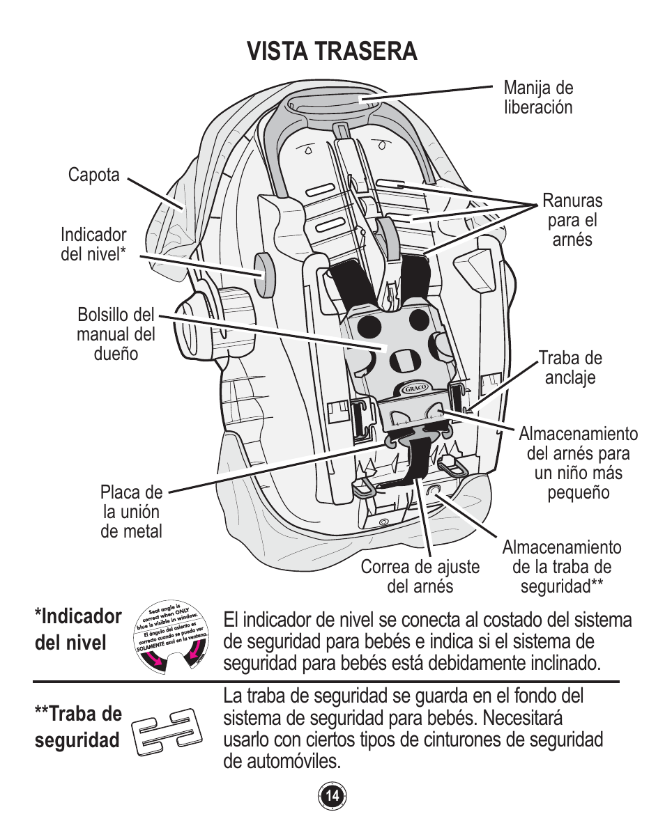 Vista trasera | Graco Quattro Tour PD120916A User Manual | Page 98 / 128