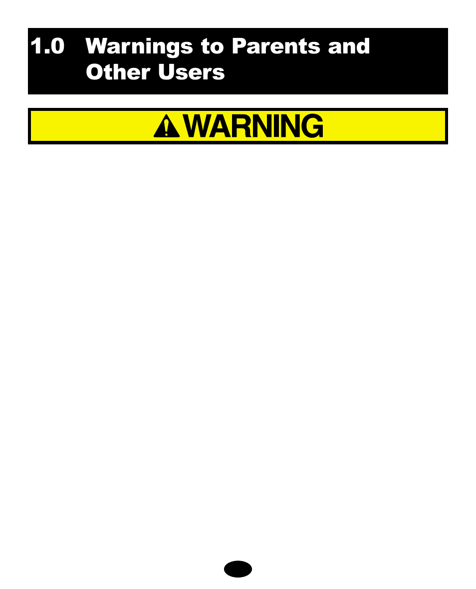 0 warnings to parents and other users | Graco Model Type 7479 User Manual | Page 36 / 124