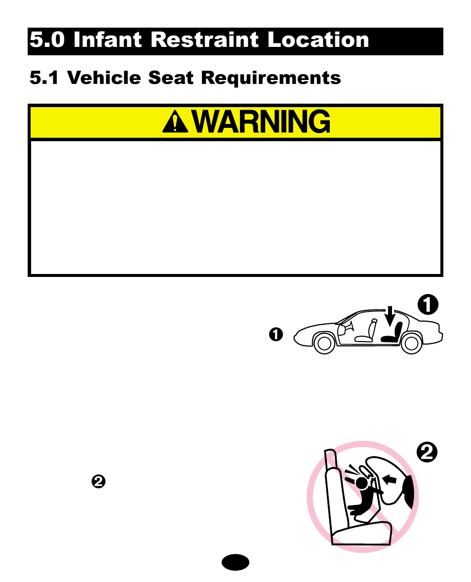 0 infant restraint location | Graco Model Type 7479 User Manual | Page 53 / 124