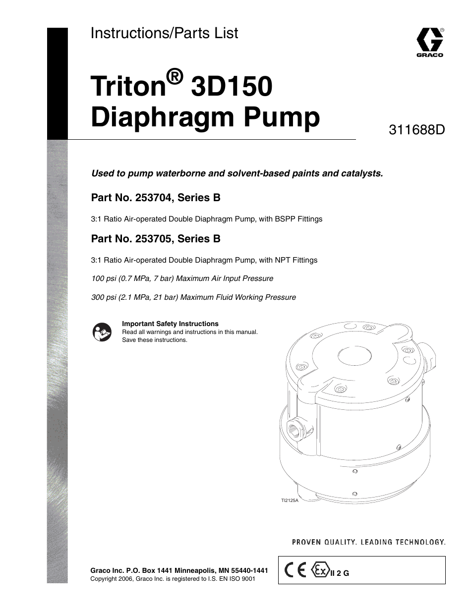 Graco TRITON 3D150 User Manual | 28 pages