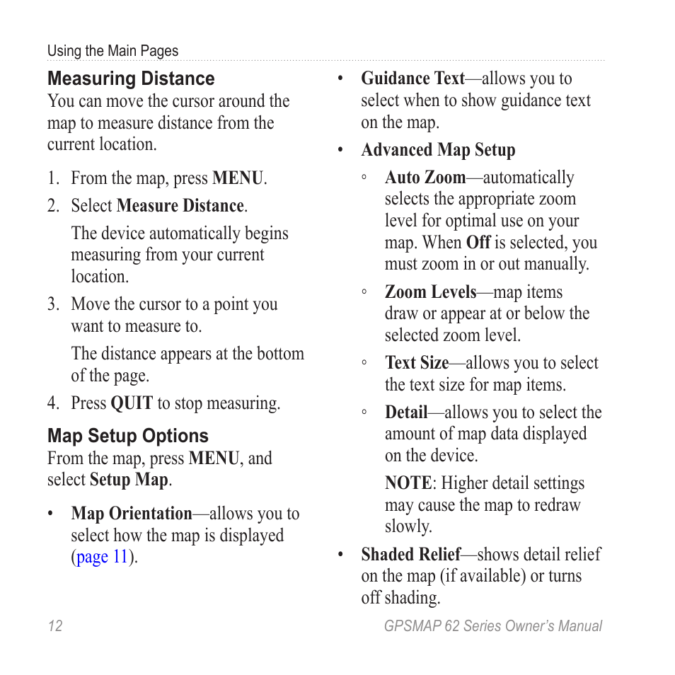 Graco GPSMAP 62 User Manual | Page 16 / 56