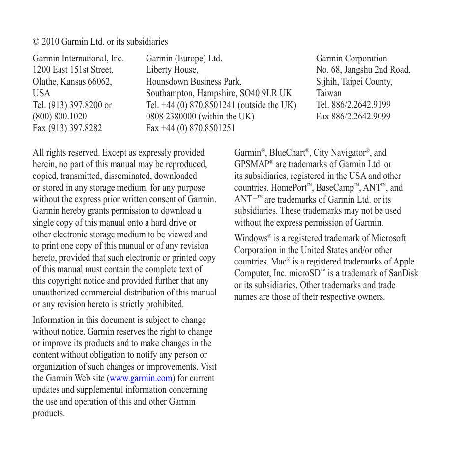 Graco GPSMAP 62 User Manual | Page 2 / 56