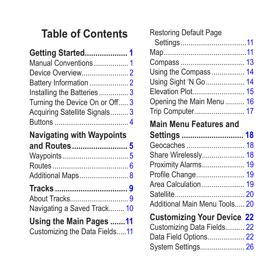 Graco GPSMAP 62 User Manual | Page 3 / 56