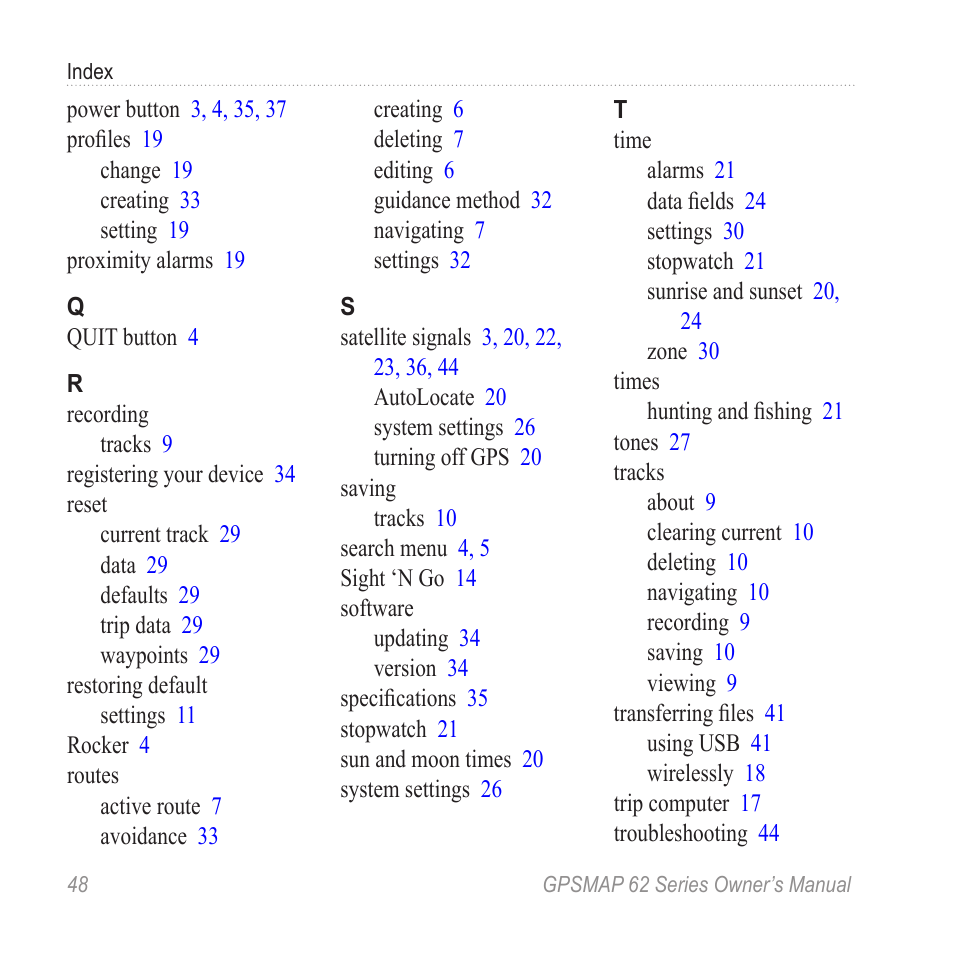 Graco GPSMAP 62 User Manual | Page 52 / 56